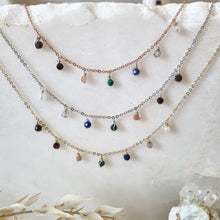 Load image into Gallery viewer, Lyra Chakra Charm Necklace; 35cm - 40cm - Hex + Stones
