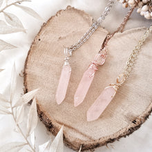Load image into Gallery viewer, Rose Quartz Necklace - 40cm - 45cm - Hex + Stones