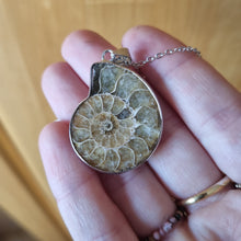 Load image into Gallery viewer, Ammonit Fossil 3cm - White Gold; 45cm - 50cm - Hex + Stones