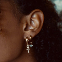 Load image into Gallery viewer, The Ankh mini Hoops - Hex + Stones
