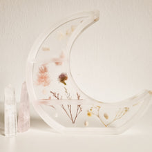 Load image into Gallery viewer, Moon Shelf Epoxy, Crystals and flowers
