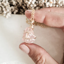 Load image into Gallery viewer, Rose Quartz; gold 45cm - 50cm
