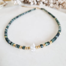 Load image into Gallery viewer, Moss Agate Necklace, Gold; Rose Gold; Silver, Stainless Steel
