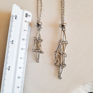 Necklace Cage for your crystals ; Silver or Gold