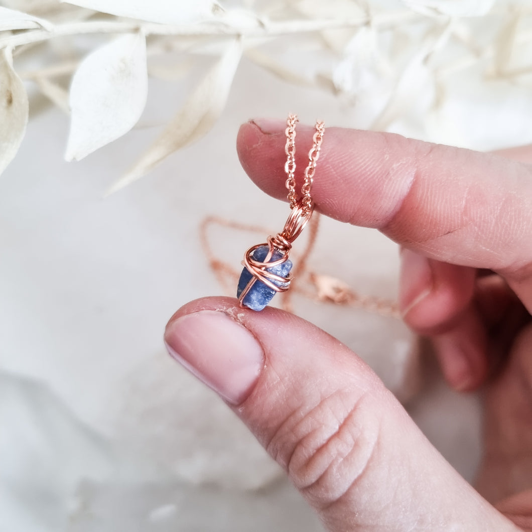 Blue Saphire Necklace rose gold  35cm - 40cm