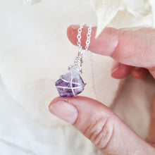 Load image into Gallery viewer, Amethyst Necklace White gold, 50cm - 55cm
