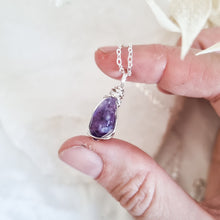 Load image into Gallery viewer, Amethyst Necklace white gold, 45cm - 50cm
