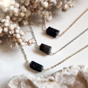 Black Tourmaline Necklaces - Hex + Stones