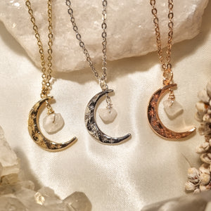Luna Necklace with Moonstone - Hex + Stones