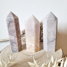 Load image into Gallery viewer, Pink Amethyst Large and Medium Towers - Hex + Stones
