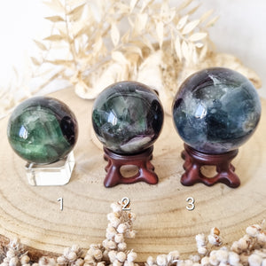 Fluorite Sphere - Hex + Stones