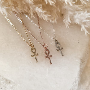 The Ankh Necklace - Hex + Stones