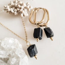 Load image into Gallery viewer, Black Tourmaline Earrings and Necklace Set for Protection
