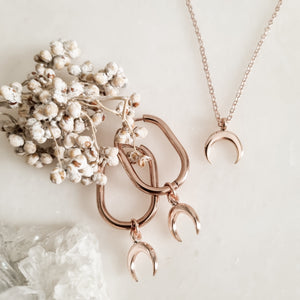 Moon Earrings and Necklace Set