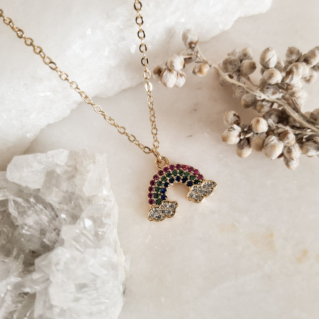 Rainbow Necklace; gold; 35cm - 40cm