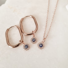Load image into Gallery viewer, Evil Eye Protection Earrings and Necklace Set
