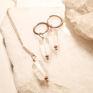 Necklace and Earring Clear Quartz - Set